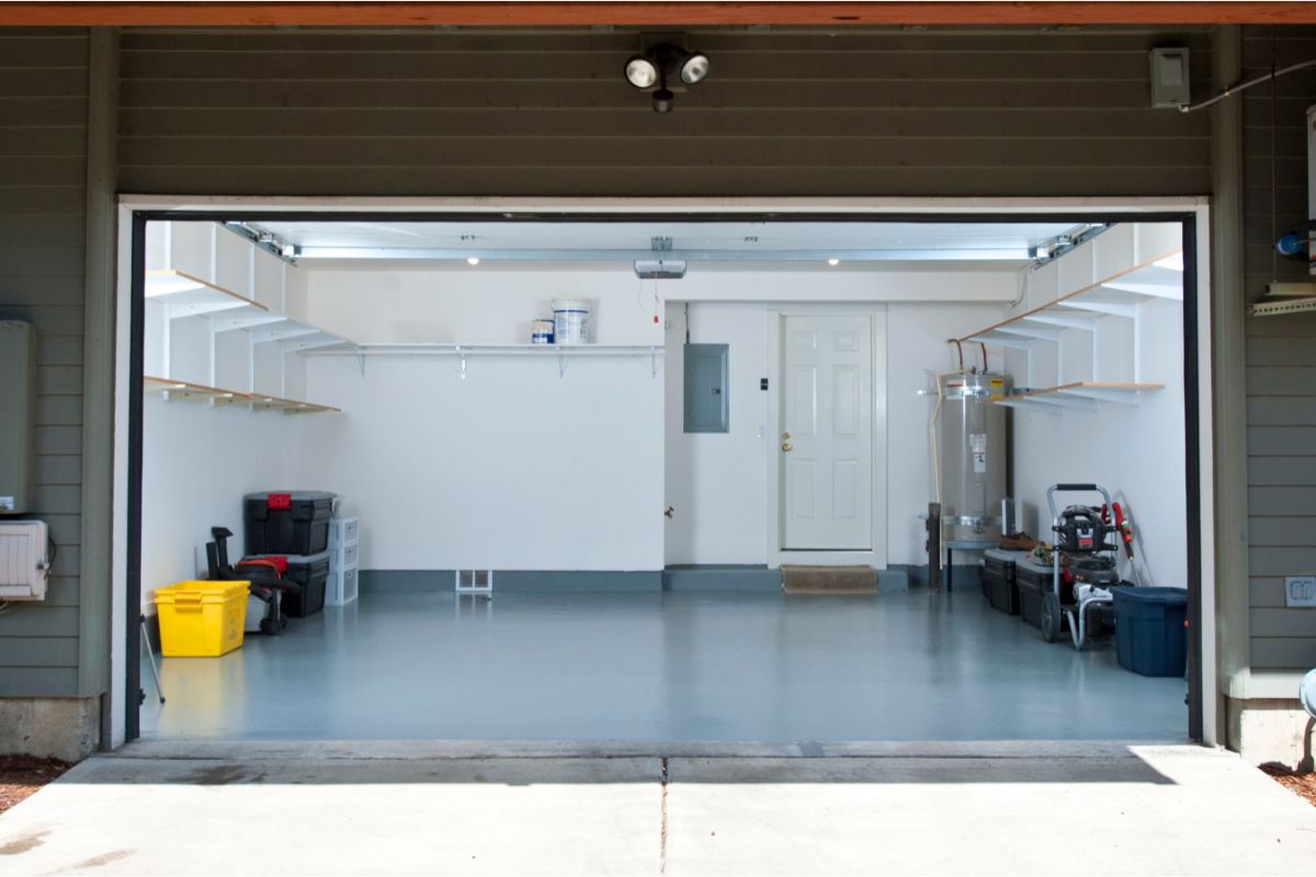 clean garage with beautiful design inside