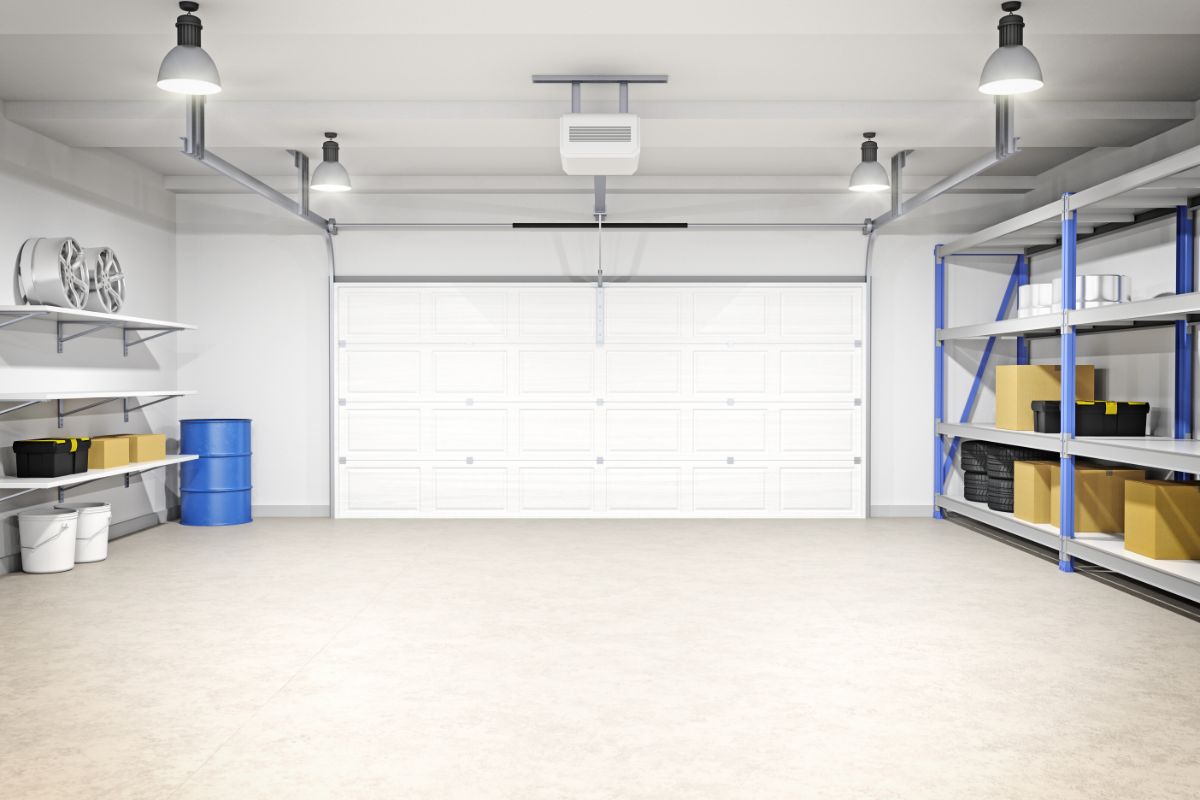 modern garage design with lighting