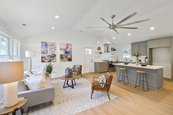 living area and kitchen interior finish